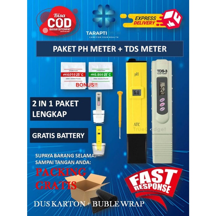 Terlaris Alat Ukur PH Air Minum Terbaik Digital / Paket Alat Cek PH Air dan TDS SALE