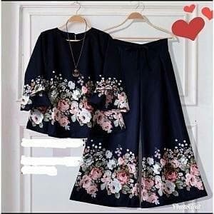 GRATIS ONGKIR iv St Susan Flower jumbo blouse celana setelan pakaian muslim wanita