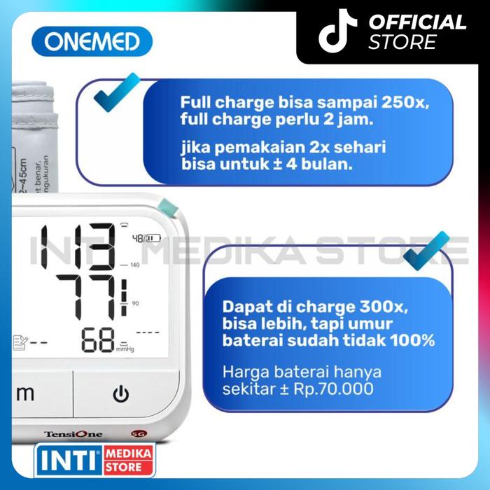 Onemed - Tensimeter Digital Tensione Voice 5G Rechargeable Tensi Suara Bisa Dicas + Include Adaptor