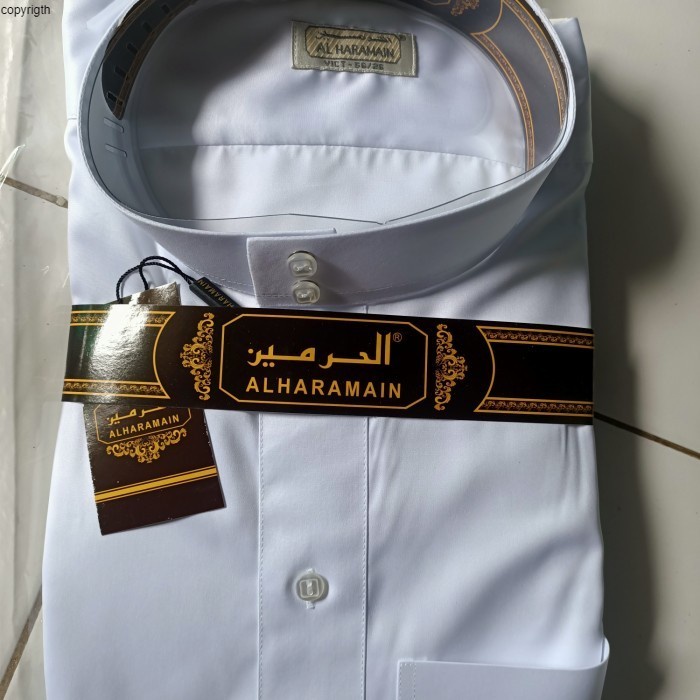 Gamis haramain impor viet polyster putih -jubah pria haramain polyster