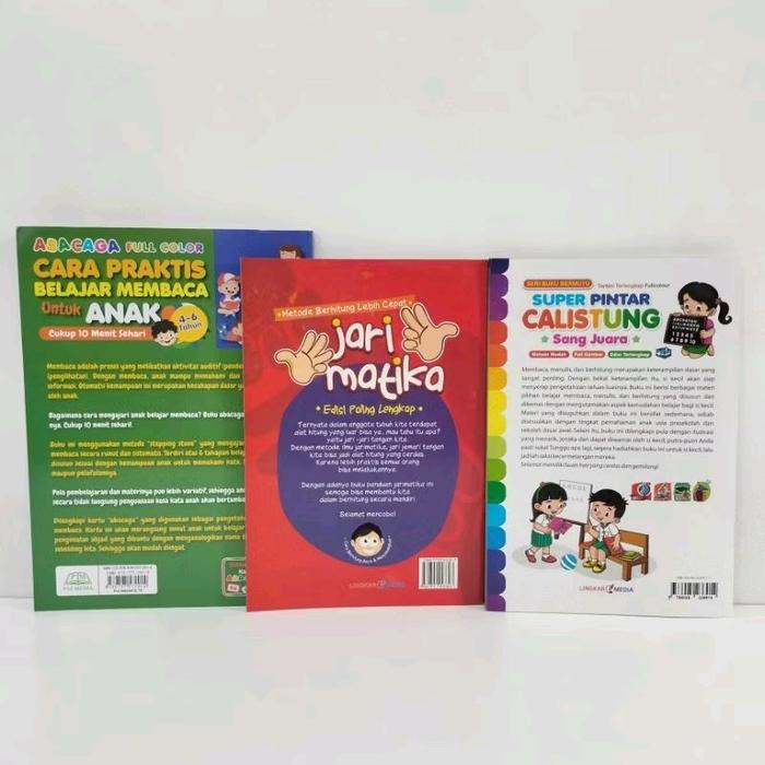 

SALE !!! PAKET 3 BUKU ABACAGA CARA PRAKTIS MEMBACA - JARIMATIKA - SUPER PINTAR CALISTUNG ( ISI 3