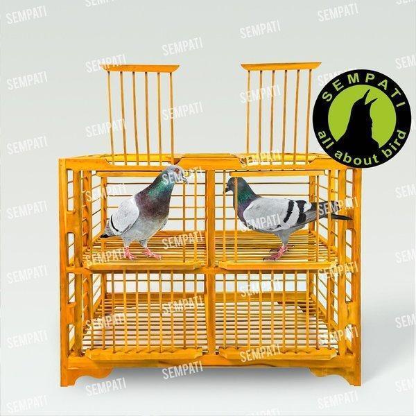 SEMPATI Dongdang Merpati Kayu Jati Super Dongdang Merpati 2 Pasang 4 Pintu Kandang Merpati Sangkar