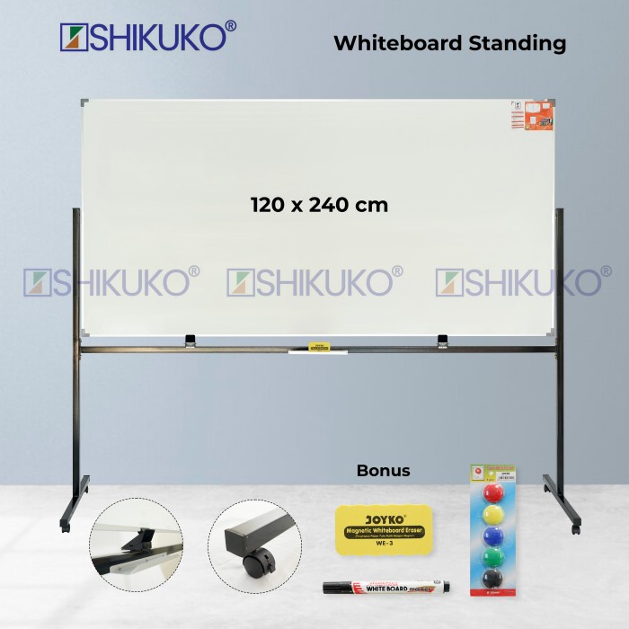 Papan Tulis Standing - Whiteboard Magnet 120 X 240