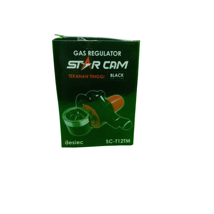 Kepala Regulator Gas STARCAM DESTEC + Meter SC-T12TM BLACK EDITION Kode 1022