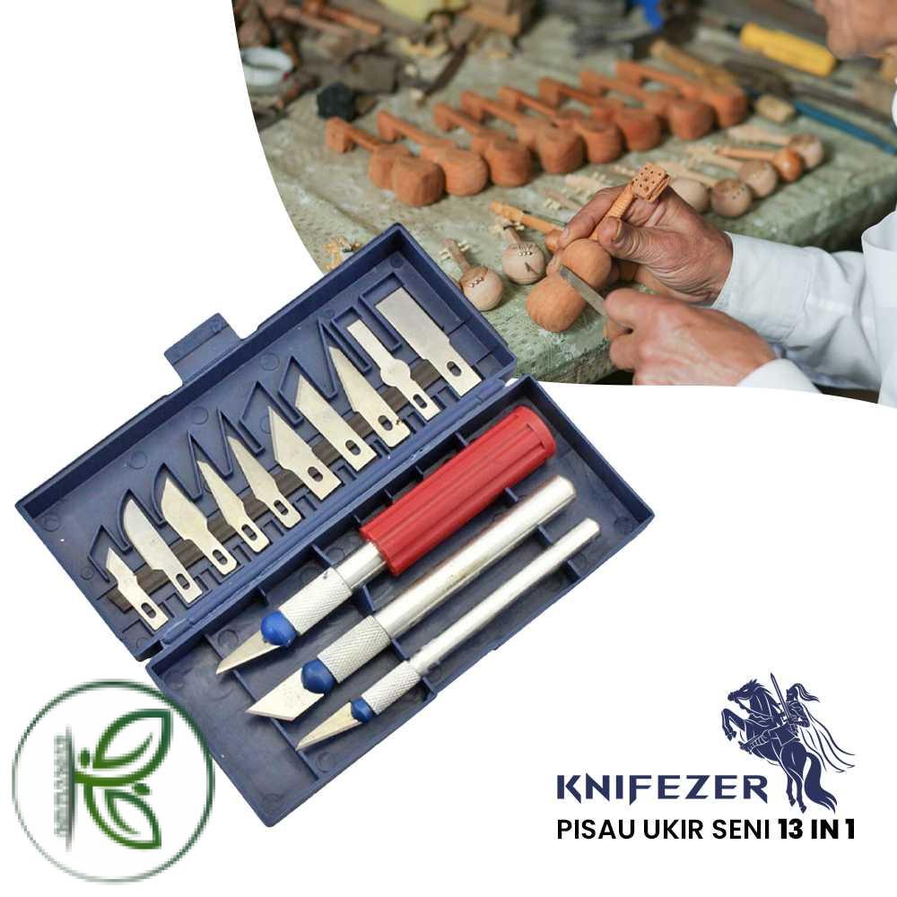 

KNIFEZER Set Pisau Ukir Seni 13 in 1 Crafting Knife 3 Handle - A-003