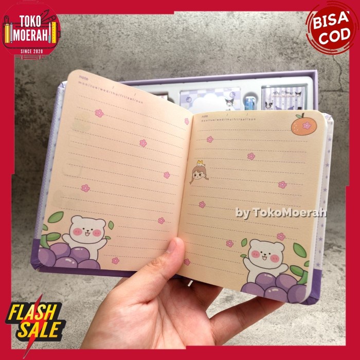 

Paket Jurnal 7 In 1 Kuromi Sanrio Alat Tulis Jurnal Kuromi Lucu Unik