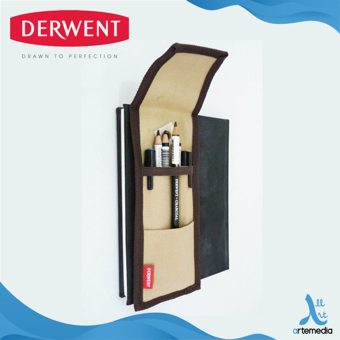 

Tempat Pensil Warna Derwent Canvas Pocket Wrap Tas Alat Tulis