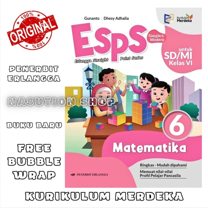 

SALE !!! BUKU ESPS MATEMATIKA UNTUK KELAS 6 SD/MI ERLANGGA KURIKULUM MERDEKA ORIGINAL READYY