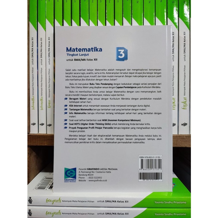 

SALE !!! BUKU MATEMATIKA TINGKAT LANJUT KELAS XII/3 SMA KURIKULUM MERDEKA GRAFINDO READYY