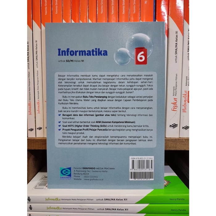 

SALE !!! BUKU INFORMATIKA KELAS 6 SD/MI KURIKULUM MERDEKA GRAFINDO READYY