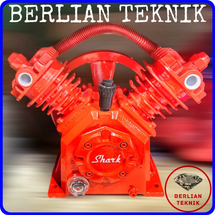 terbaru  kepala kompresor angin shark 3 hp bare head compressor unloading ready