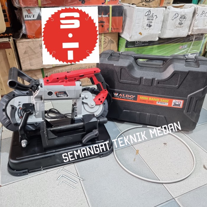 MESIN PORTABLE DUDUK BANDSAW BAND SAW GERGAJI POTONG BESI ALDO 2103