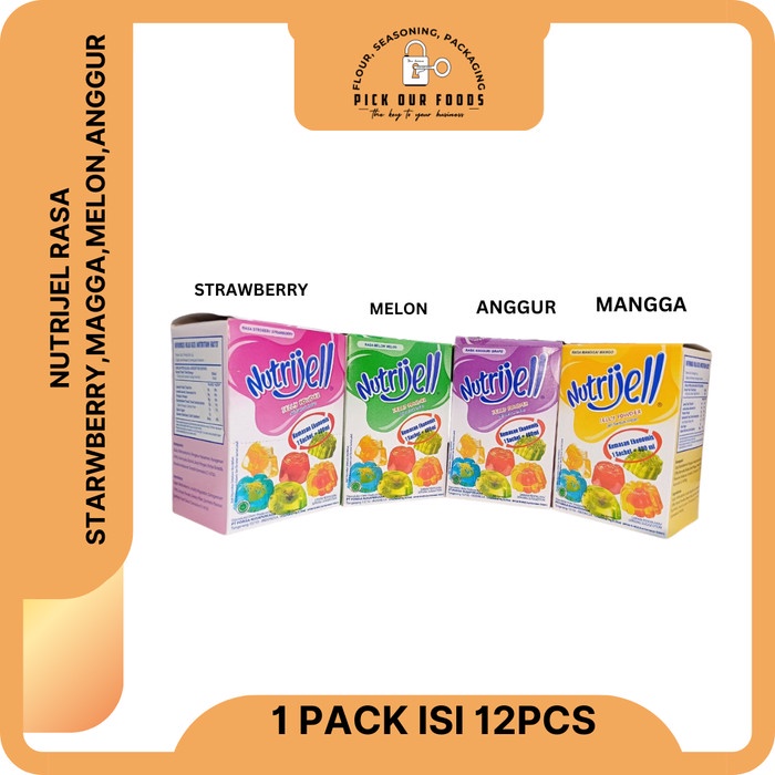 

Ready Stok" Nutrijell Agar Agar Jelly Instant Powder Nutrijell Plain / Buah 1Dus