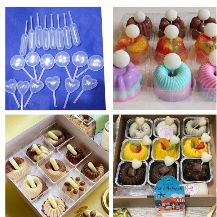

Ready Stok" 10Pcs Pipet Mini Vla Puding Food Infuser 4Ml