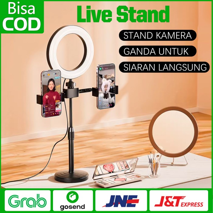 Ring Light 16Cm+Tripod +2 Holder Hp Ring Light Tripod Mini Stand Hp