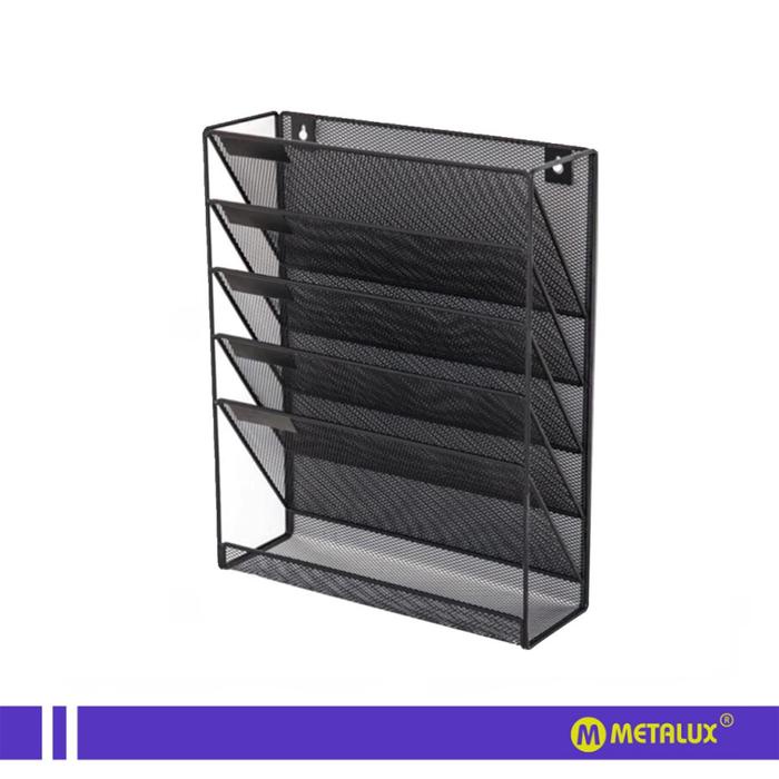 

METALUX TJURA - Rak Dokumen File Rack Document Shelf Organizer Besi Kantor Desk Hitam Putih