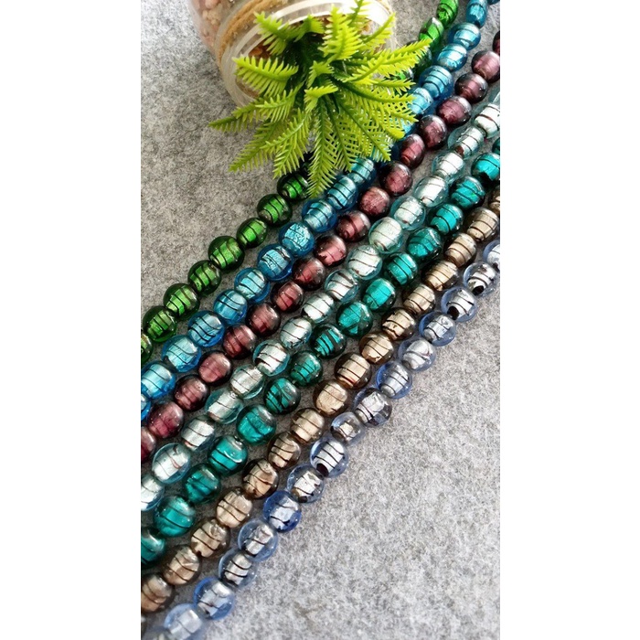 

siap kirim] ROUND BEAD FOIL 12MM COLOUR/BAHAN PERHIASAN