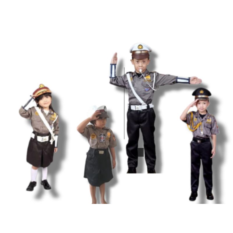 POCIL BAJU PROFESI ANAK SERAGAM KARNAVAL ANAK POLISI LALU LINTAS ANAK