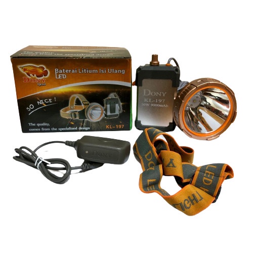 SENTER KEPALA DONY KL 197 KUNING - HEAD LAMP WORKER RECHARGEABLE