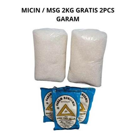 

MSG/ Mecin/ VetsinMicin Penyedap Rasa 2KG gratis 2Pcs Garam Etawa