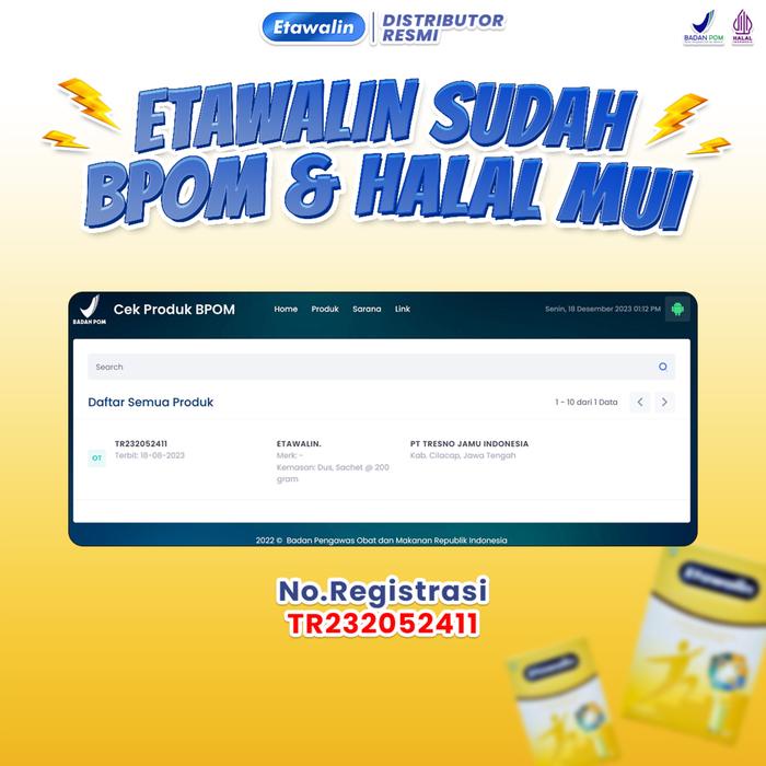

[ PAKET 5 BOX ] - SUSU ETAWALIN ORIGINAL 200 g / box Tulang dan Persendian
