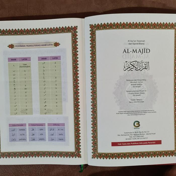 

Produk Terbaru Al Quran Tajwid Terjemah Al Majid Ukuran Super A4 Hard Cover Original Hijau Packing