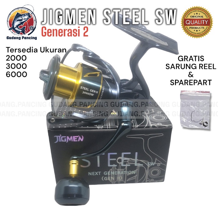 Sougayilang Fishing - Reel Spinning Jigmen Steel Sw Generasi 2 Ukuran 2000 3000 6000