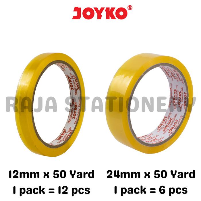 

JOYKO TAPE ISOLASI BENING 12mm 24mm 50 Yard Solatip Kantor Stationery Tape Meja LAKBAN SELOTIP