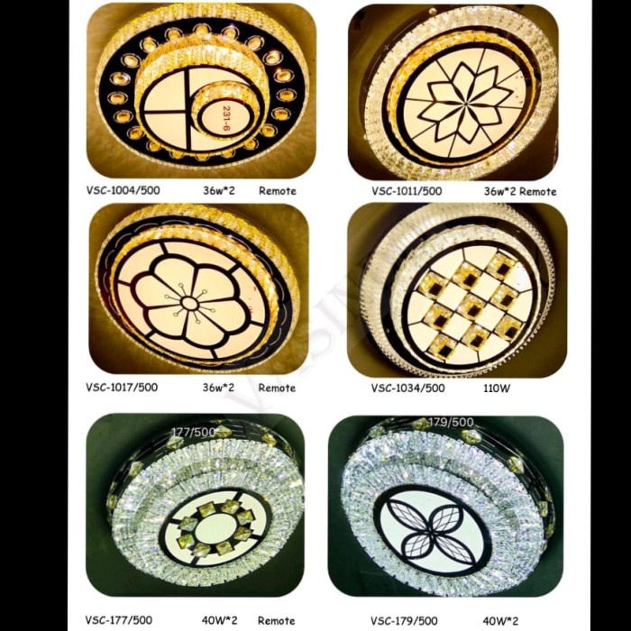 Lampu Hias Plafon Crystal LED 50cm Dekorasi Ruang Tamu