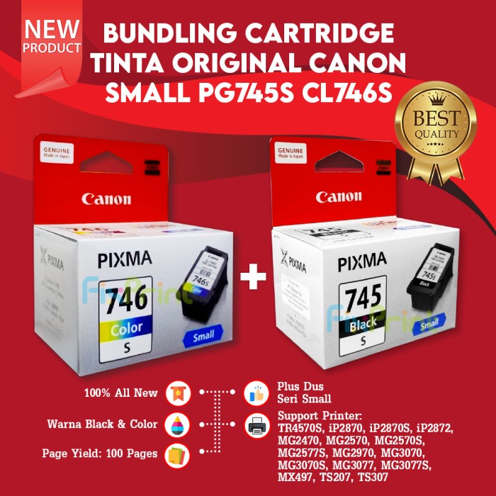 Cartridge Original PG745S 745s Printer Canon MG2570S TR4570S MG2570s