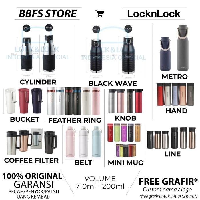 JTTOP" LOCK N LOCK ORIGINAL FEATHER LIGHT RING 450ML VACCUM TUMBLER CUSTOM GRAFIR LOCKNLOCK