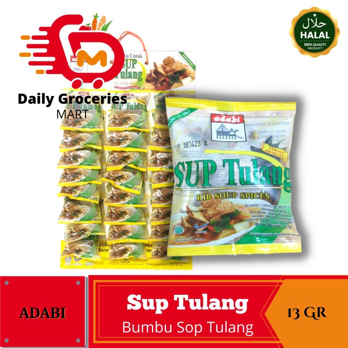 

FREE ONGKIR Bumbu Sup Tulang ADABI Rib Soup Spices - Bumbu Sup Iga Malaysia 13Gr