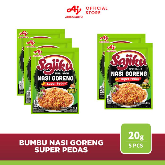 

TERLENGKAP SAJIKU Bumbu Praktis Nasi Goreng Super Pedas 20gr (5 pcs)