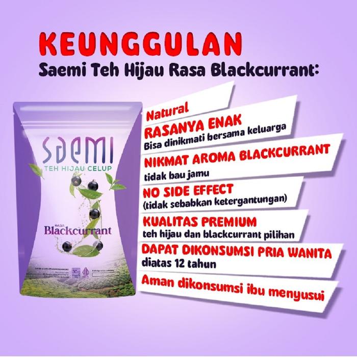 

SAEMI 5+1 POUCH TEH HIJAU GREEN TEA RASA DAN WANGI BLACKCURRANT GREENTEA PROMO