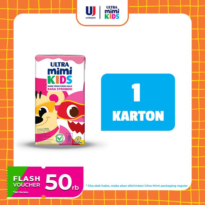 

terbaru !!! ultra mimi susu uht strawberry 125ml 1 karton (40 pcs) ready