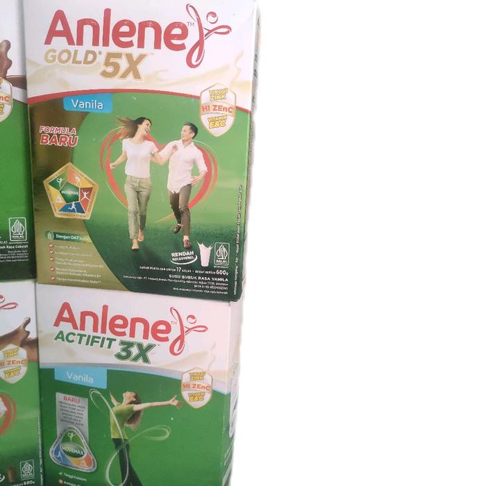 

ANLENE GOLD 5X (600 GR )& ACTIFIT 3X (580GR) VANILA COKLAT ORIGINAL SUSU MILK BUBUK BEST SELLER