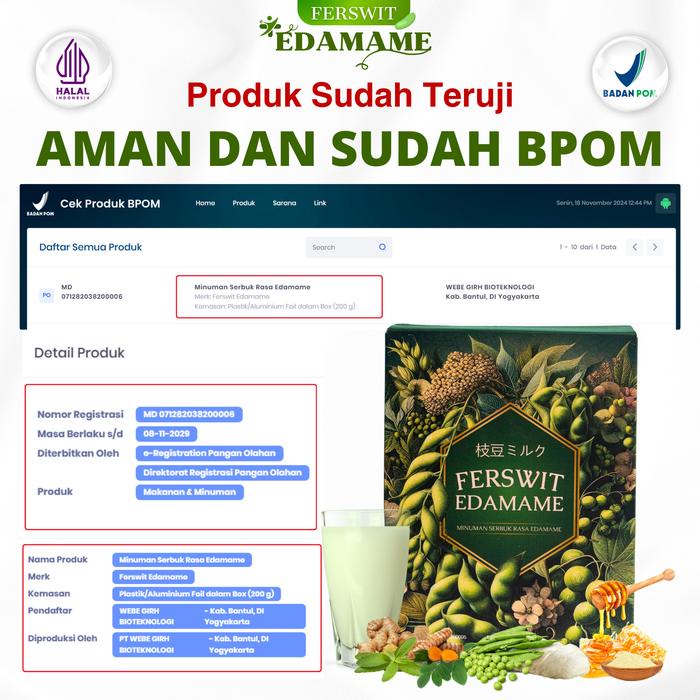 

terbaru !!! ferswit susu edamame jepang asli original - diformulasikan untuk sakit sendi, kolestrol