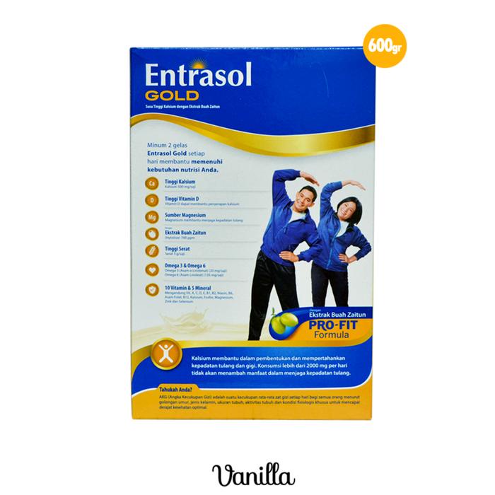 

terbaru !!! entrasol gold ukuran 560 gr susu bubuk tinggi serat dan kalsium ready