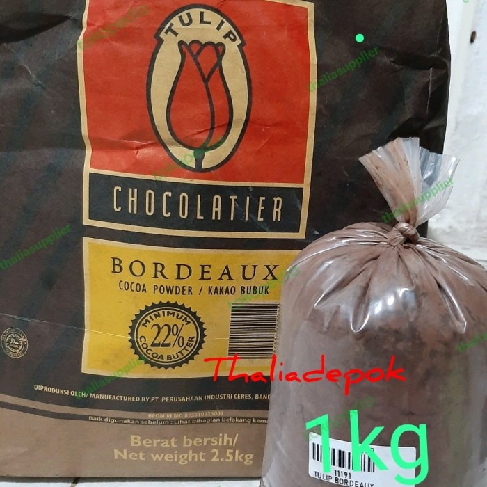 

Tulip Bourdeux Coklat Bubuk 1Kg Ecer, Campuran Adonan, Topping Dll
