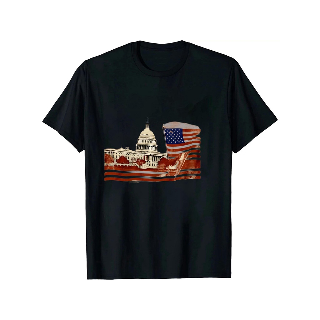 Kaos Monumen Cakrawala Washington DC Hitam