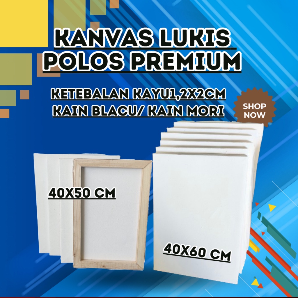 

Harga Miring Kanvas Lukis 40X50, 40X60Cm Polos Kain Blacu Premium