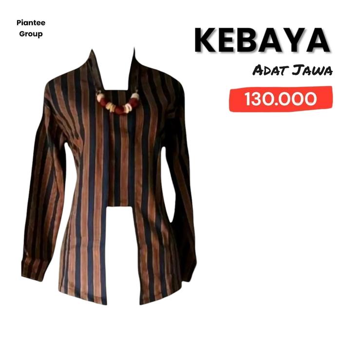 FREE ONGKIR Kebaya Wanita Baju Adat Jawa Lurik Solo Jogja-Kutubaru Remaja Dewasa Motif Garis