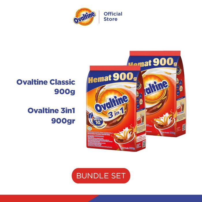 

terbaru !!! [paket bundle] ovaltine classic 900g dan ovaltine 3in1 900g ready