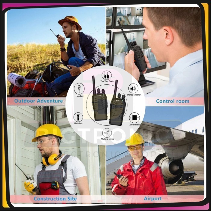 terbaru  walkie talkie bf 888s plus ht jarak jauh 10km waterproof radio handy talky isi 2 unit