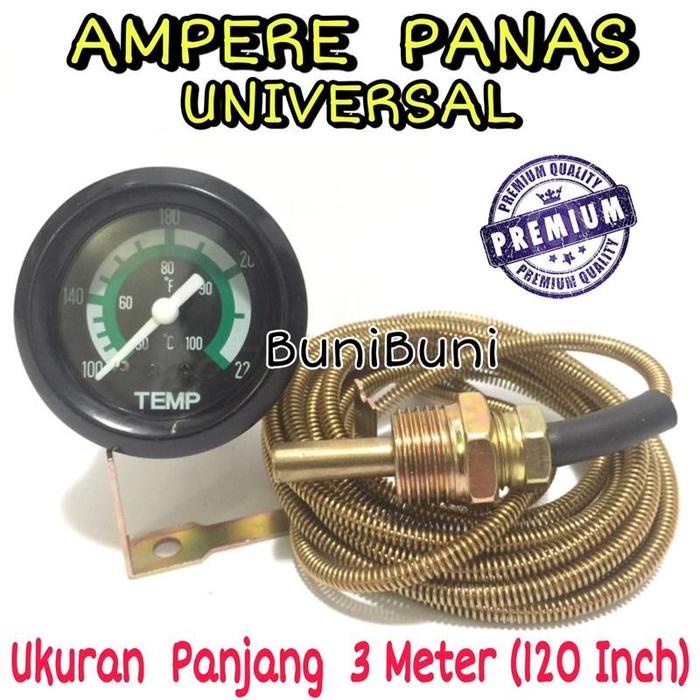 Ampere Temperatur / Ampere Panas / Meter Pengukur Suhu Air Untuk Mobil & Mesin Universal