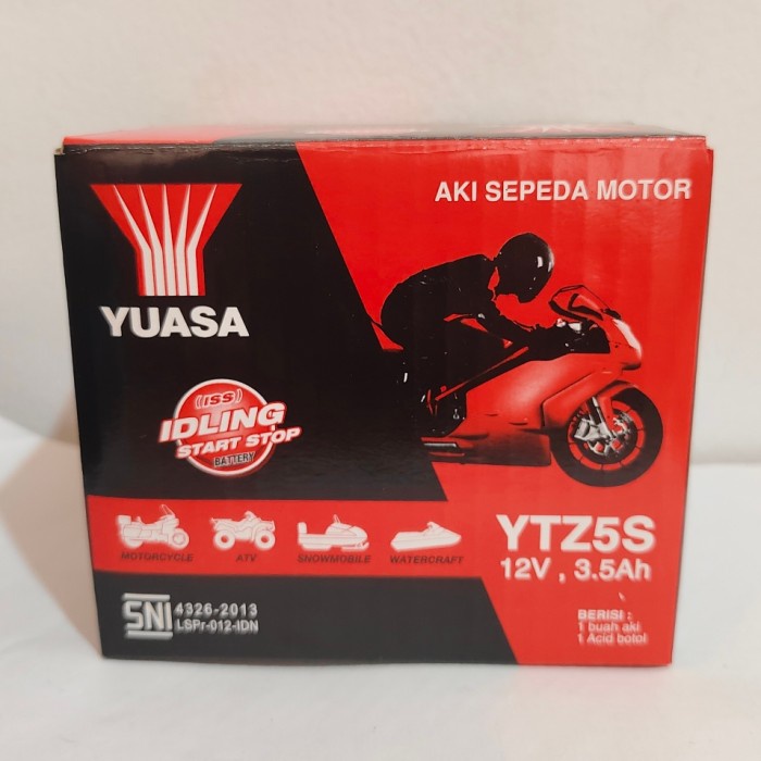 Aki Motor Vario 110, Mio Soul Gt, Beat, Vixion Yuasa Ytz5S Aki Kering - Asli