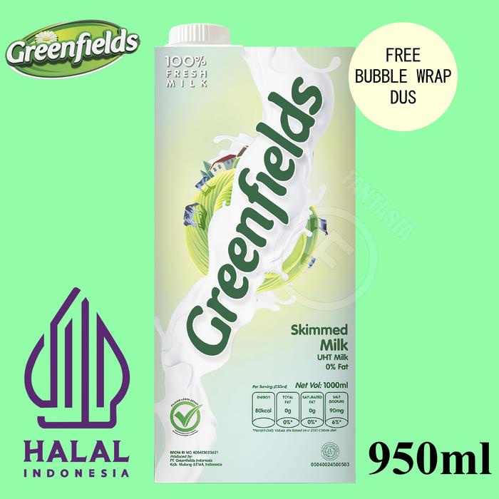 

SUSU GREENFIELDS UHT SKIMMED MILK 950 ML FUN CORNER Manis Minuman