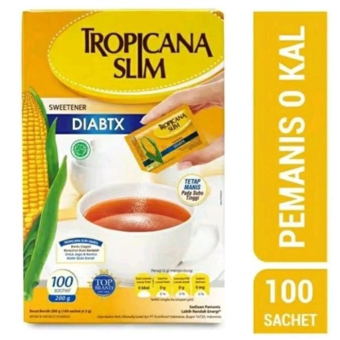 

Tropicana Slim Sweetener Diabtx Isi 100 Sachet - Bebas Gula Pasir dan Nol Kalori - Food, Manis