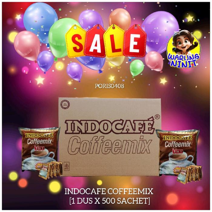 

EXCLUSIVE WARUNG NINIT - INDOCAFE COFFEEMIX 3in1 (1 DUS / 1 KARTON = ISI 500 SACHET)