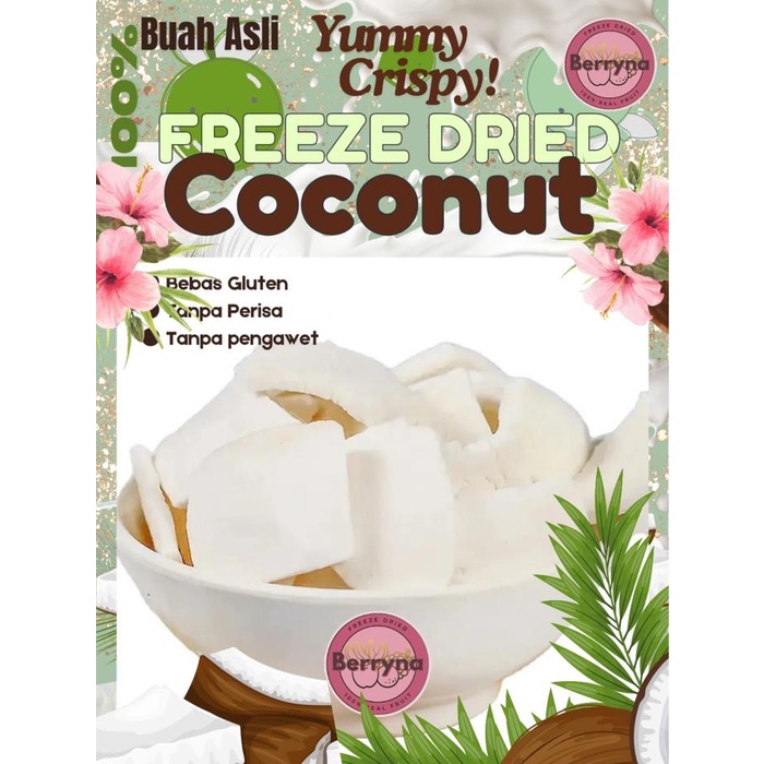

Berryna Coconut Crispy Freeze Dried Kelapa Kering Beku Garing 30g Camilan Cemilan Snack Food